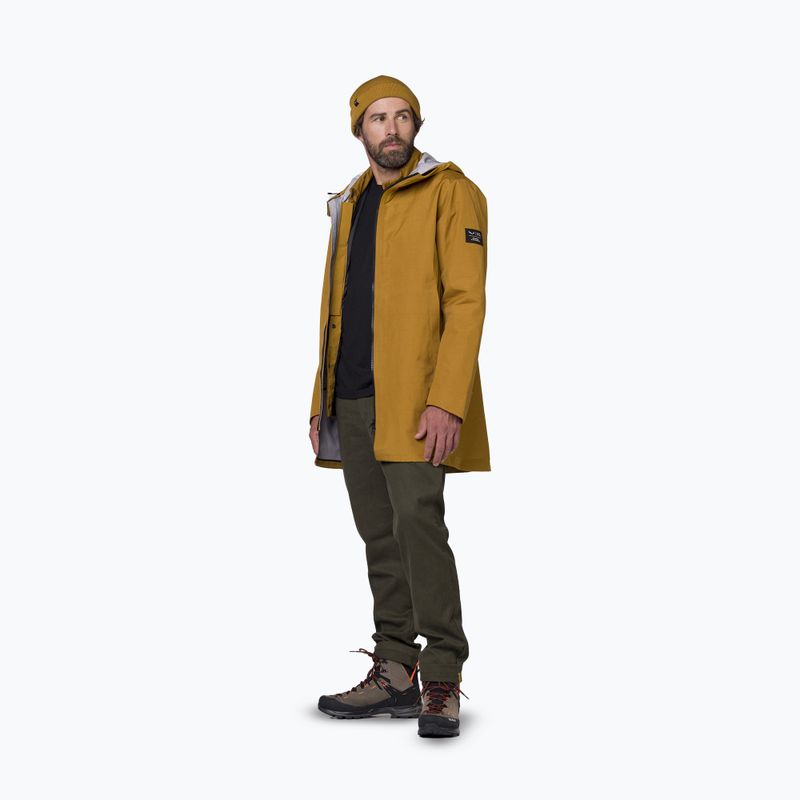 Geacă de ploaie pentru bărbați Salewa Fanes 3L Ptx Hemp 2/1 Parka golden brown int.7020 2