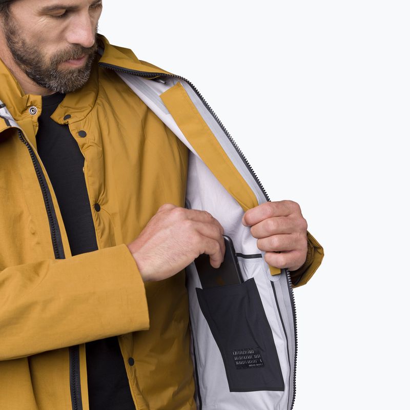 Geacă de ploaie pentru bărbați Salewa Fanes 3L Ptx Hemp 2/1 Parka golden brown int.7020 8