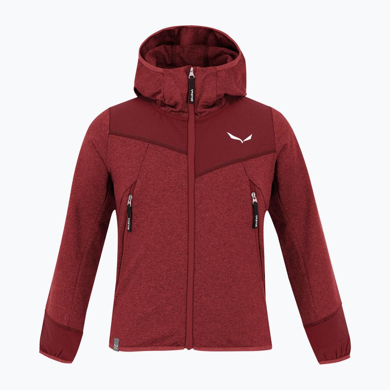 Bluză de trekking pentru copii Salewa Agner Melange PL FZ Hoody syrah