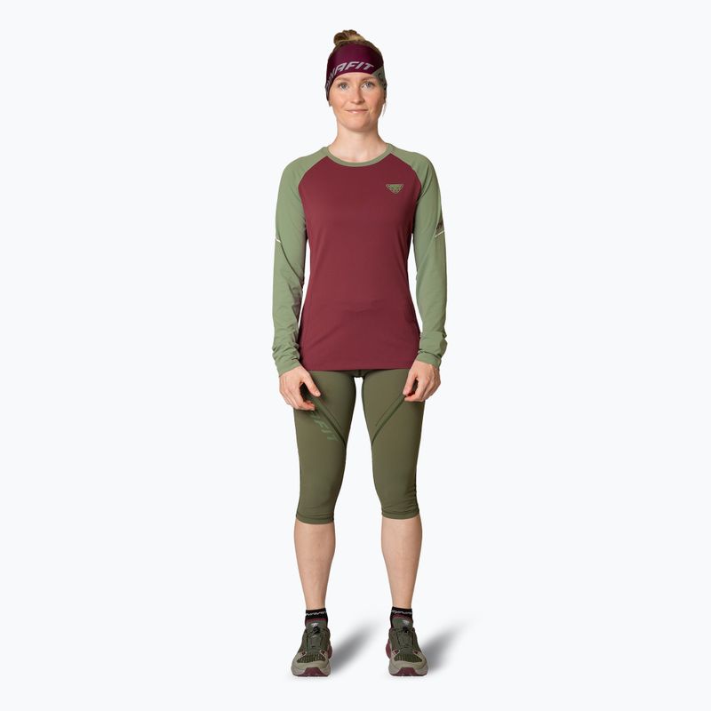DYNAFIT Alpine Pro burgundy running longsleeve pentru femei 2