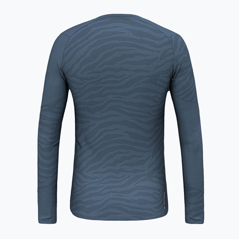 Longsleeve termoactiv pentru bărbați Salewa Cristallo Warm AMR dark denim 2