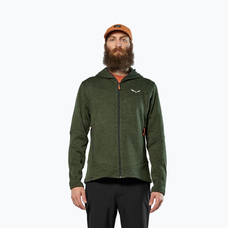 Bluză de trekking pentru bărbați Salewa Puez Rocca Polarlite Hood dark olive