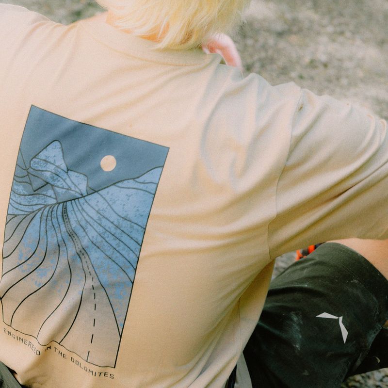 Bărbați Salewa Eagle Sunset Loose quicksand T-shirt 3