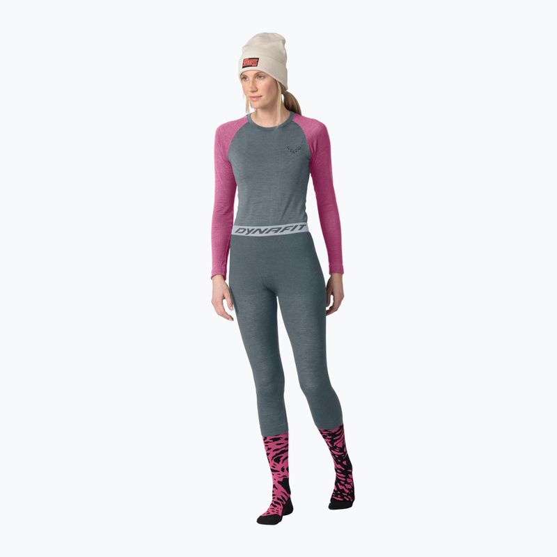 Bluză termică damă DYNAFIT Tour Light Merino magenta 2