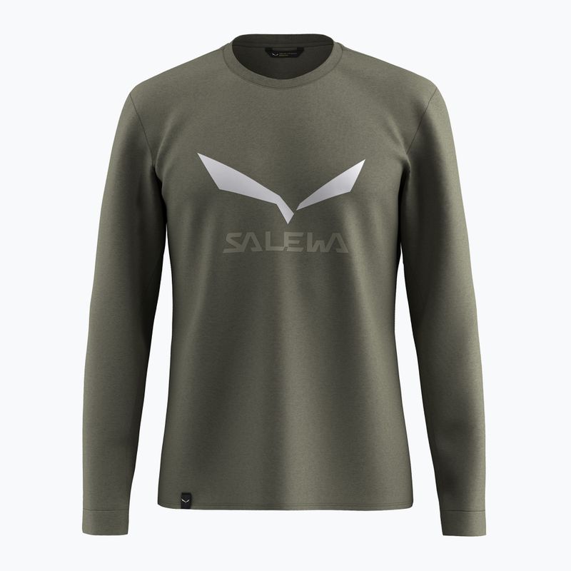 Tricou cu mânecă lungă pentru bărbați Salewa Solidlogo Dry faded green