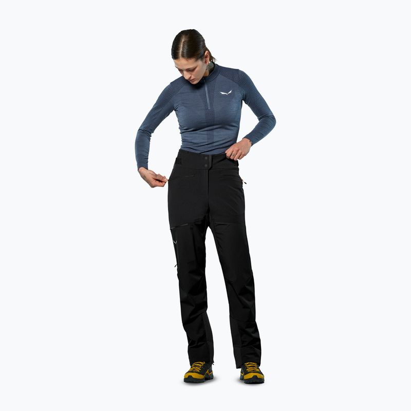 Pantaloni de trekking pentru femei Salewa Ortles Duratretch/Stormwall black out 2