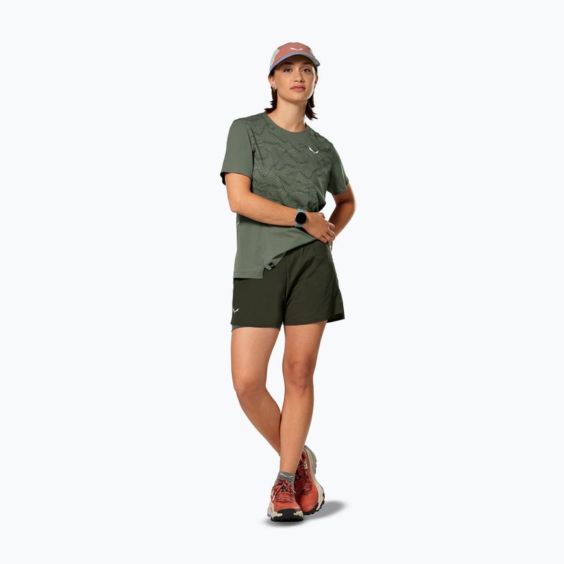 Pantaloni scurți de trekking pentru femei Salewa Pedroc DST 2IN1 dark olive int/0870 2