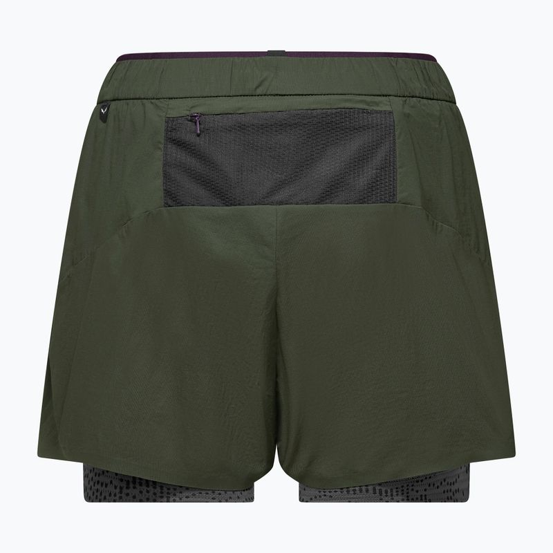 Pantaloni scurți de trekking pentru femei Salewa Pedroc DST 2IN1 dark olive int/0870 7