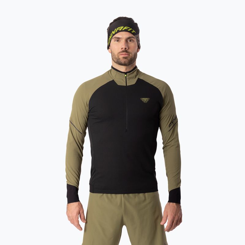 Bluză de alergare pentru bărbați Dynafit Alpine LS 1/2 Zip Tee military green/0910