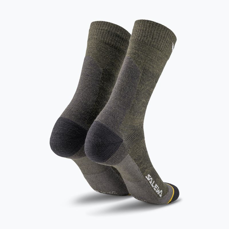 Șosete pentru bărbați Salewa Ortles AM Crew dark olive 2
