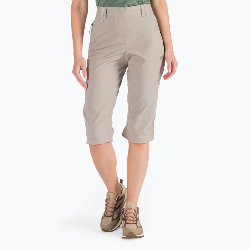 Pantaloni softshell pentru femei Jack Wolfskin Activate Light 3/4 bej 1503721_5041_034