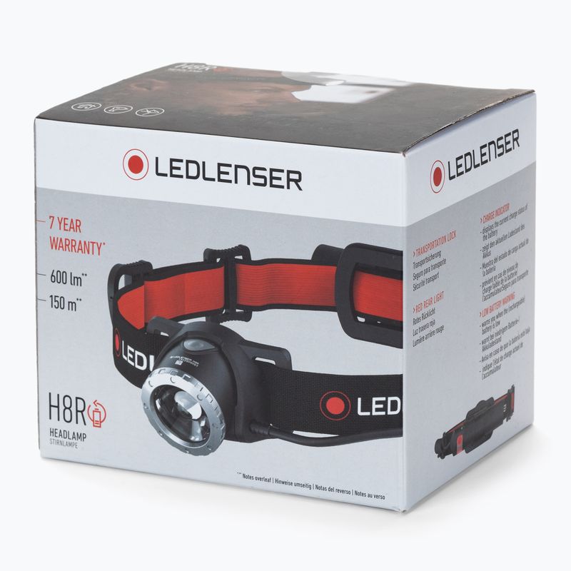 Farul Ledlenser H8R roșu/negru 500853 6