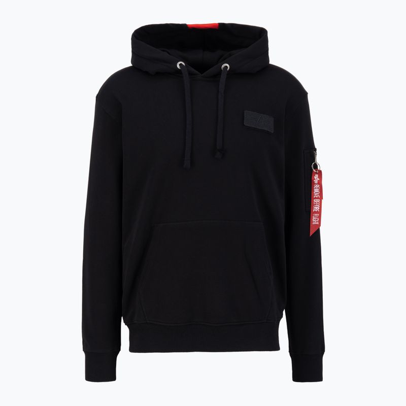Bluză pentru bărbați Alpha Industries Red Stripe Hoodie black