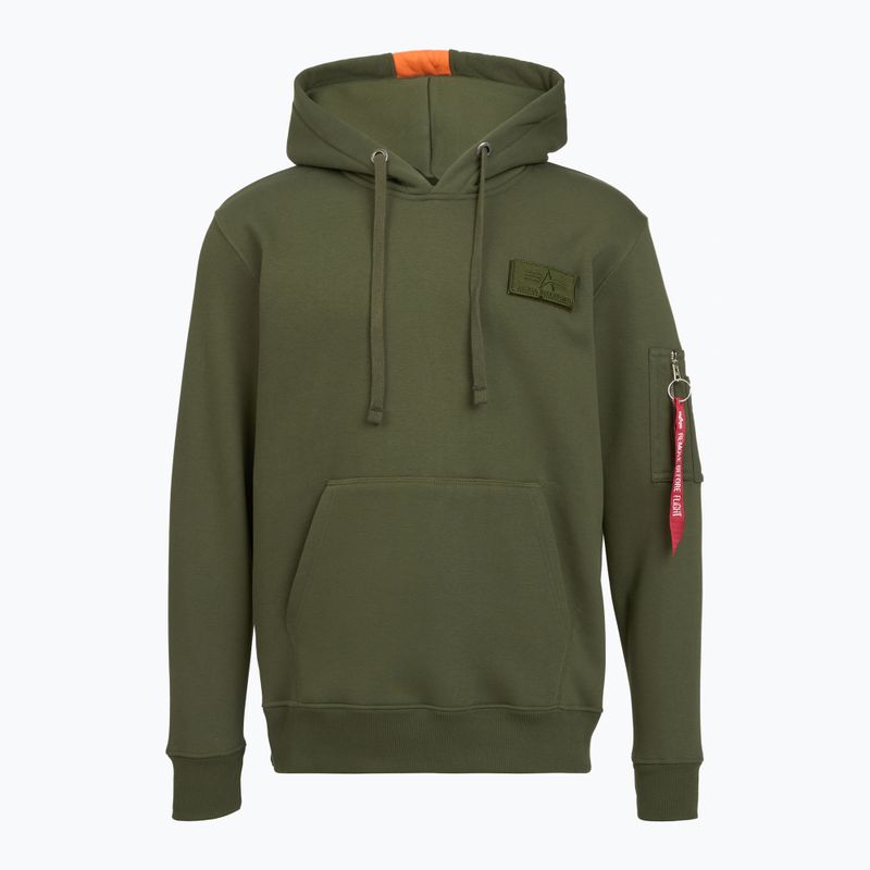 Bluză pentru bărbați Alpha Industries Red Stripe Hoodie dark green