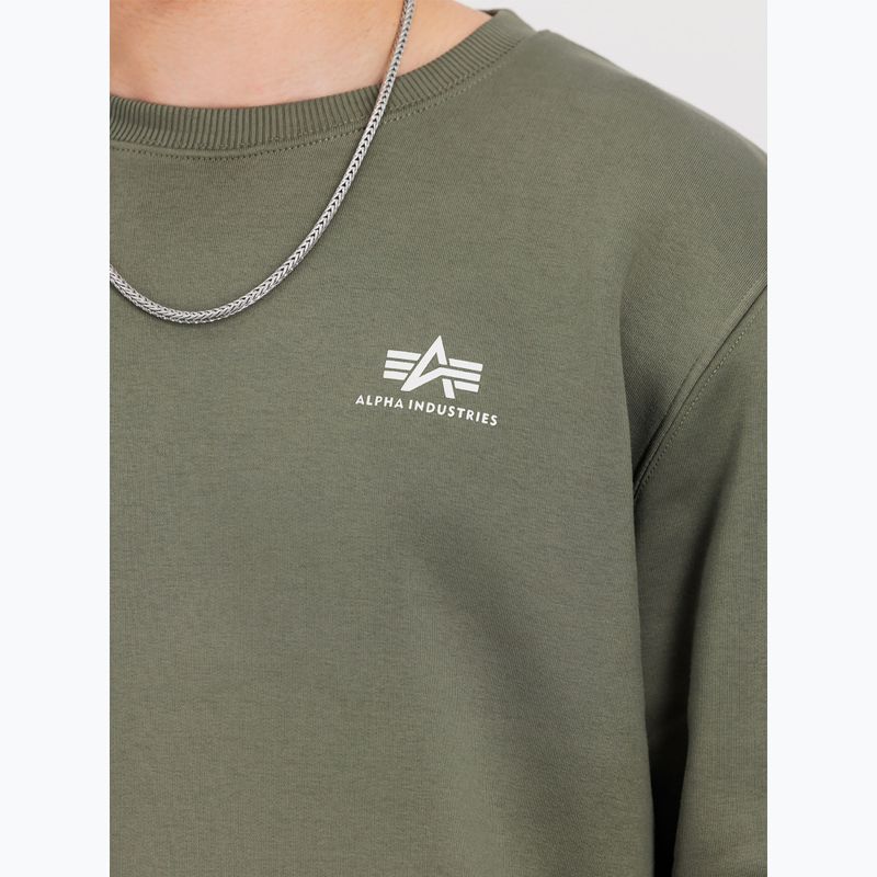 Bluză pentru bărbați Alpha Industries Basic Small Logo dark olive 4
