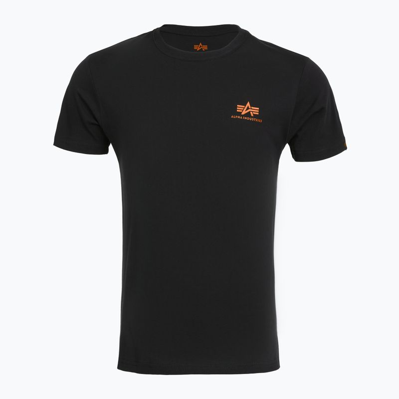 Tricou pentru bărbați Alpha Industries Basic Small Logo black/neon orange 5
