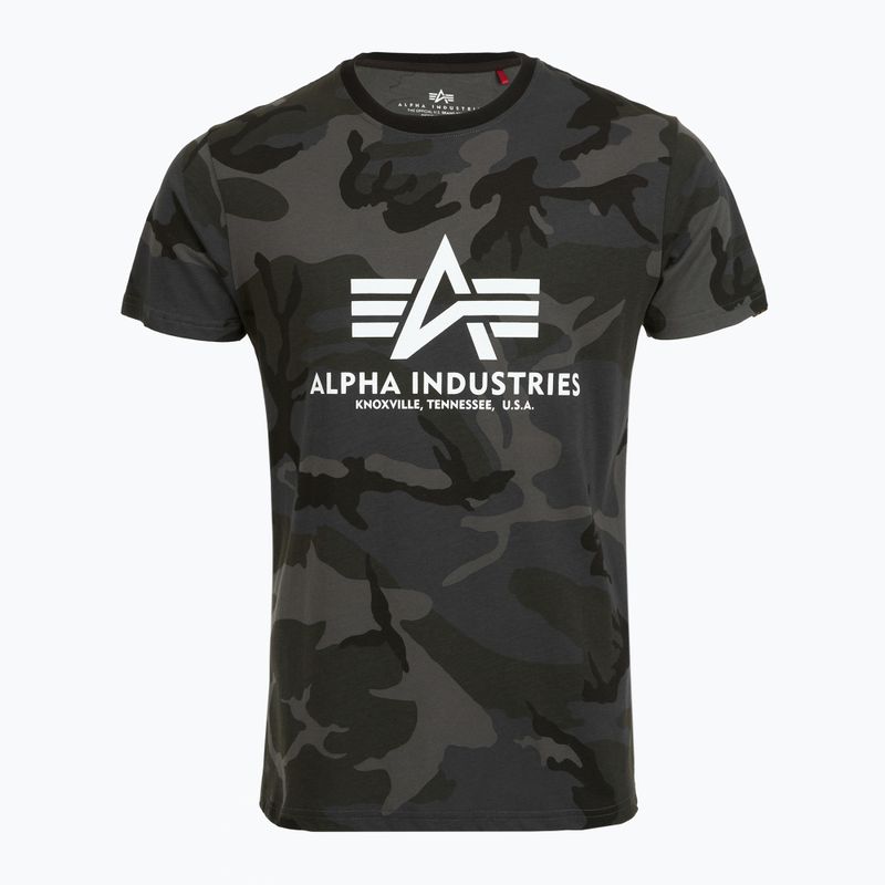 Tricou polo pentru bărbați Alpha Industries Basic Camo black camo