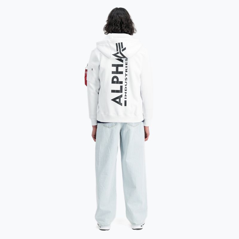 Bluză pentru bărbați Alpha Industries Back Print Zip white 3