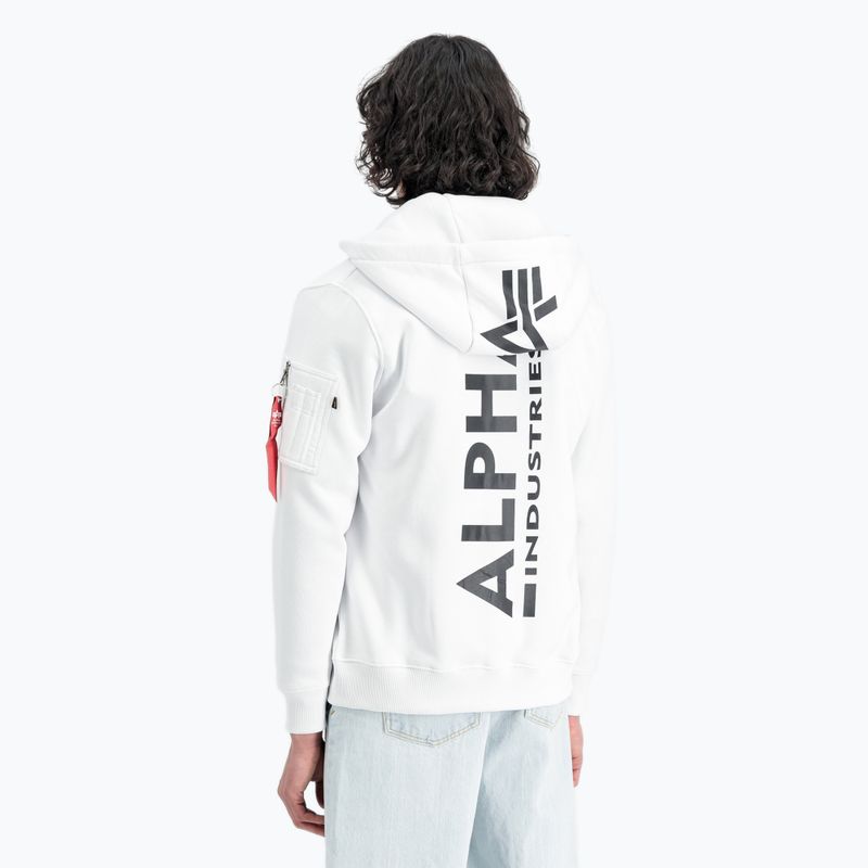 Bluză pentru bărbați Alpha Industries Back Print Zip white 5