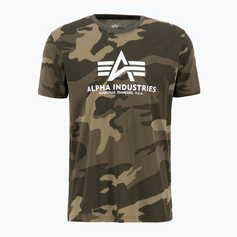 Tricou pentru bărbați  Alpha Industries Basic Camo olive camo