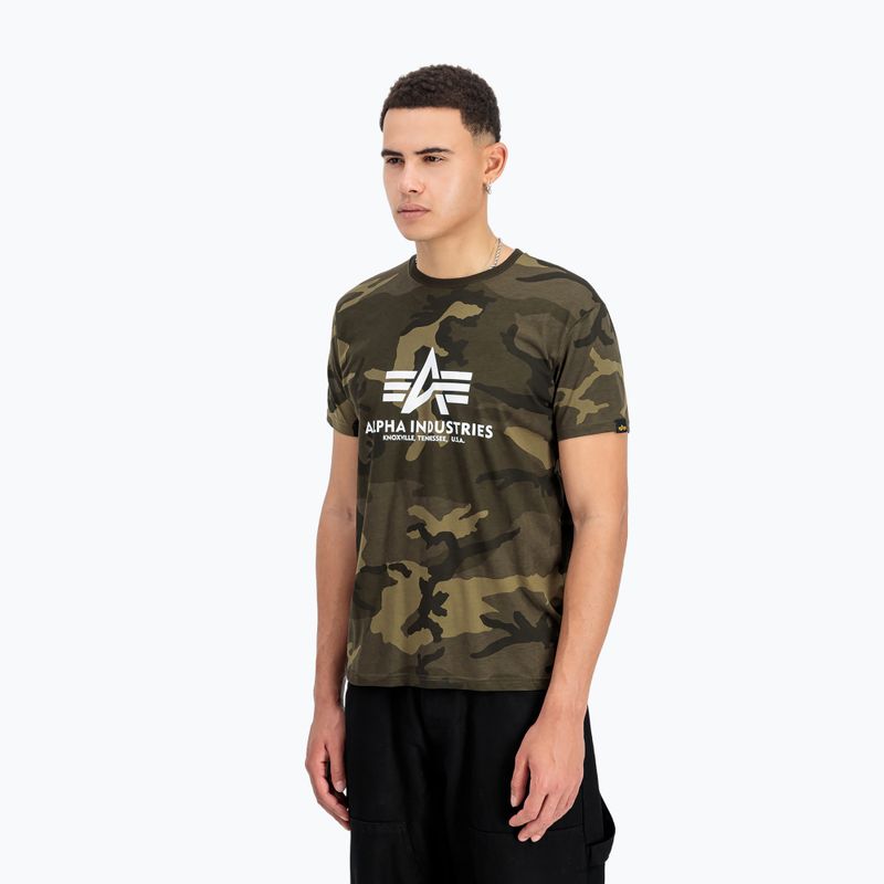 Tricou polo pentru bărbați Alpha Industries Basic Camo olive camo