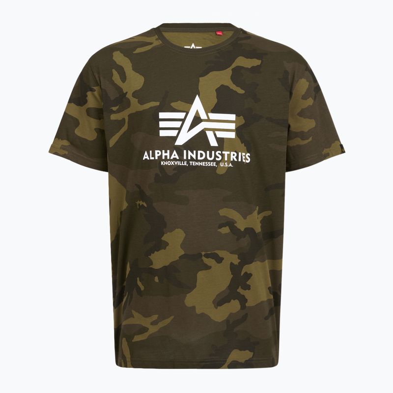 Tricou polo pentru bărbați Alpha Industries Basic Camo olive camo 3