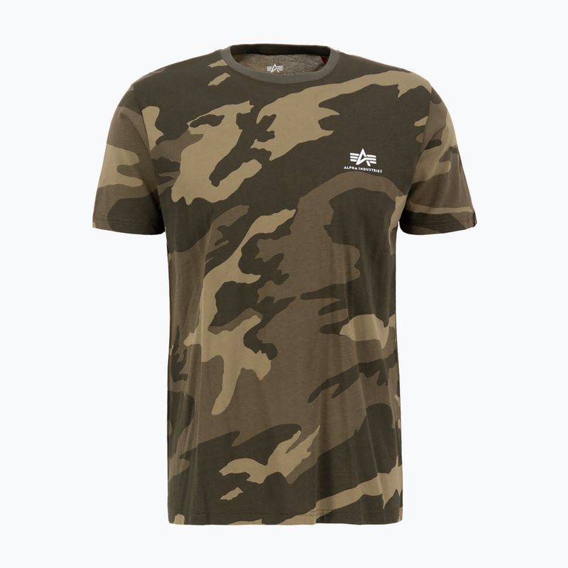 Tricou pentru bărbați  Alpha Industries Basic Small Logo Camo olive camo 4