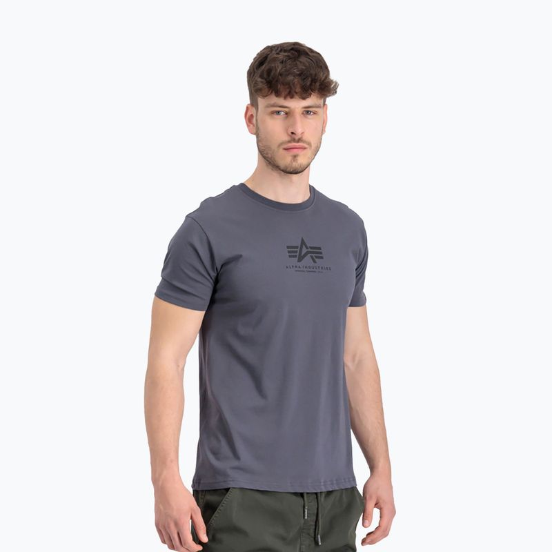Tricou pentru bărbați  Alpha Industries Basic Mid Logo greyblack/black