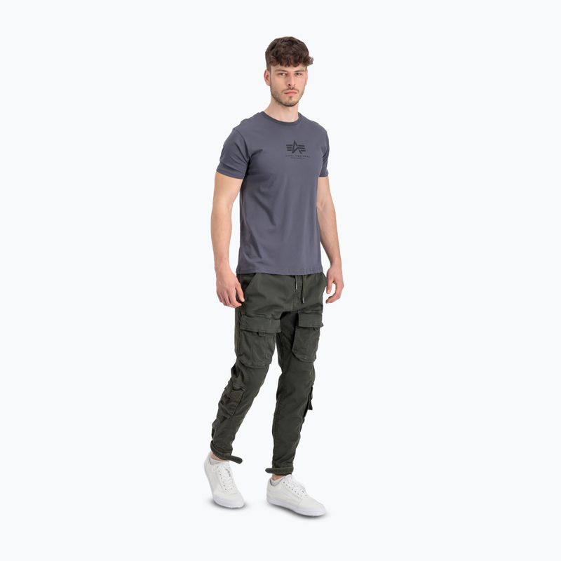 Tricou pentru bărbați  Alpha Industries Basic Mid Logo greyblack/black 2