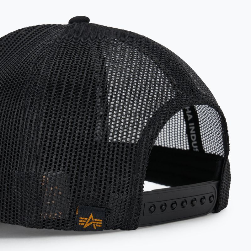 Șapcă pentru bărbați Alpha Industries Label Trucker black 4