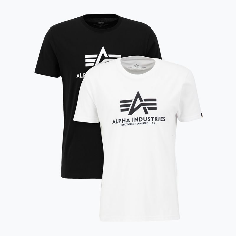 Tricou pentru bărbați Alpha Industries Basic T 2 szt. black/white