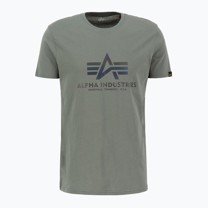 Tricou pentru bărbați  Alpha Industries Basic Rainbow Reflective vintage green 2