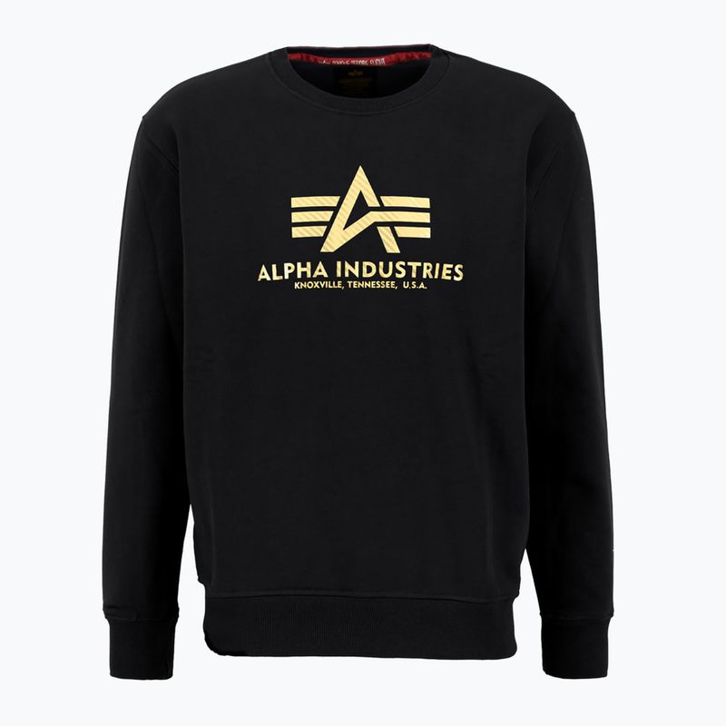 Bluză pentru bărbați Alpha Industries Basic Carbon black/gold 3