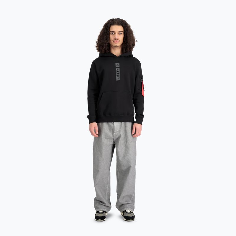 Bluză pentru bărbați Alpha Industries Puff Print Hoodie black 2