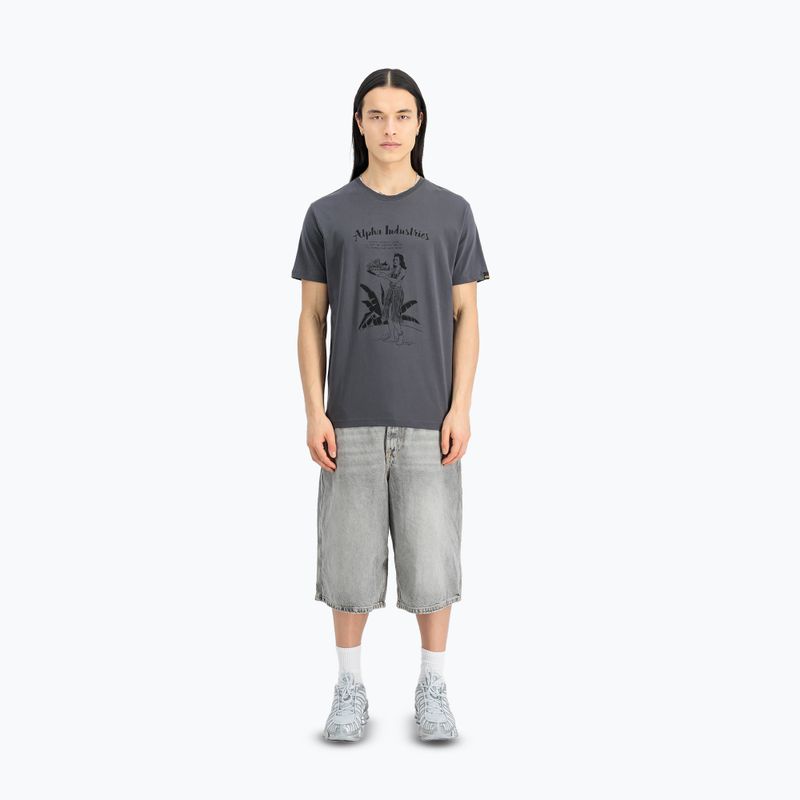Tricou pentru bărbați  Alpha Industries Hawaii vintage grey 2