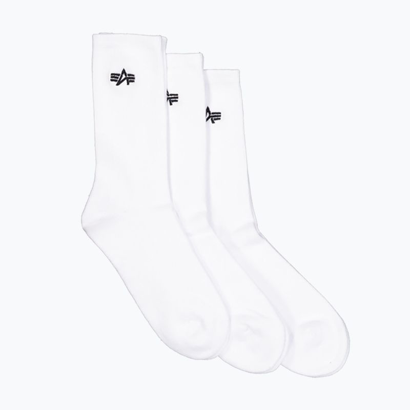 Șosete pentru bărbați Alpha Industries Basic 3 perechi white