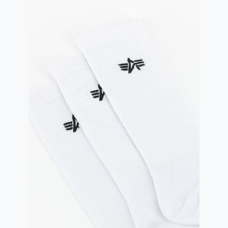 Șosete pentru bărbați Alpha Industries Basic 3 perechi white 3