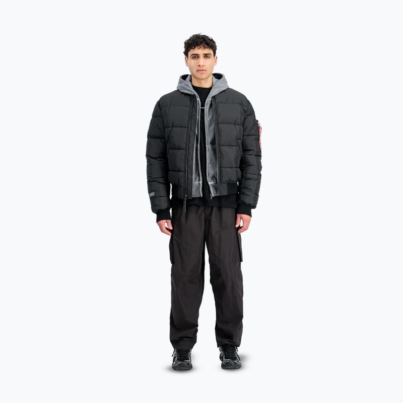Geacă izolată pentru bărbați Alpha Industries MA-1 Logo Puffer Bomber black 2