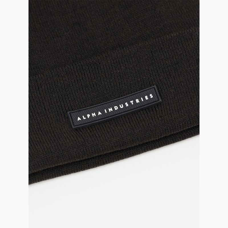 Căciulă Alpha Industries Rubber Logo Beanie black 3