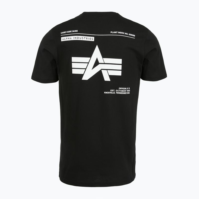 Tricou polo pentru bărbați Alpha Industries Label T Back Print black 6