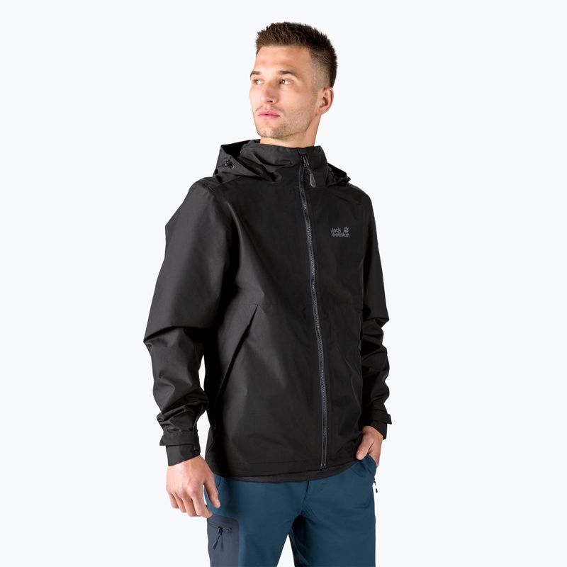 Jack Wolfskin jachetă de ploaie Evandale pentru bărbați negru 1111131_6000_002