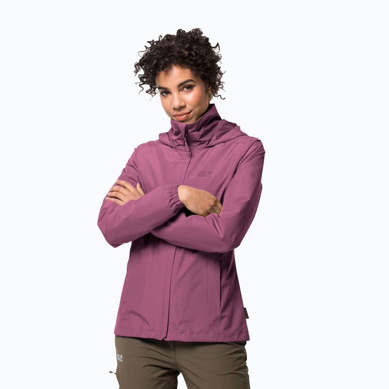 Jack Wolfskin jachetă de ploaie Stormy Point pentru femei, roz 1111201