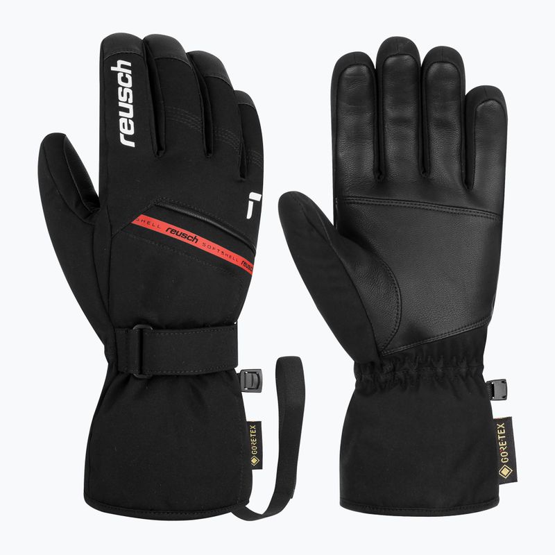 Mănuși de schi Reusch Morris GORE-TEX black/white/fire red