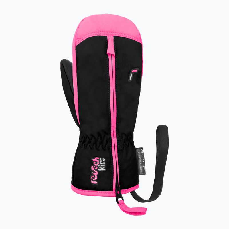 Mănuși de schi pentru copii Reusch Ben Mitten black/ knockout pink 2