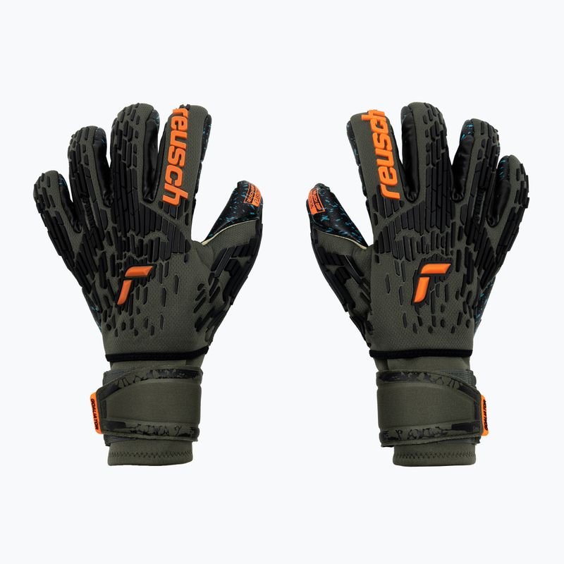 Mănuși de portar Reusch Attrakt Freegel Fusion Ortho-Tec Goaliator verzi 5370090-5555