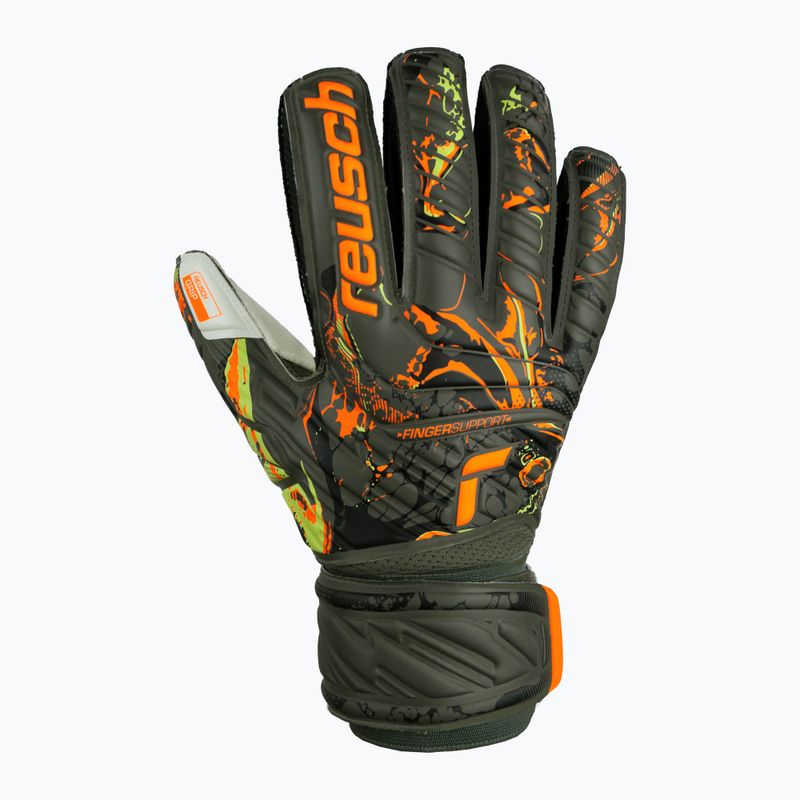 Mănuși de portar Reusch Attrakt Grip Finger Support verzi-portocalii 5370010-5556 5