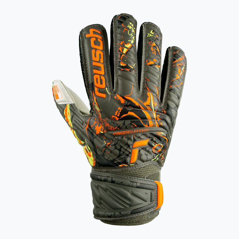 Mănuși de portar pentru copii Reusch Attrakt Solid Finger Support Junior verzi 5372010-5556 5