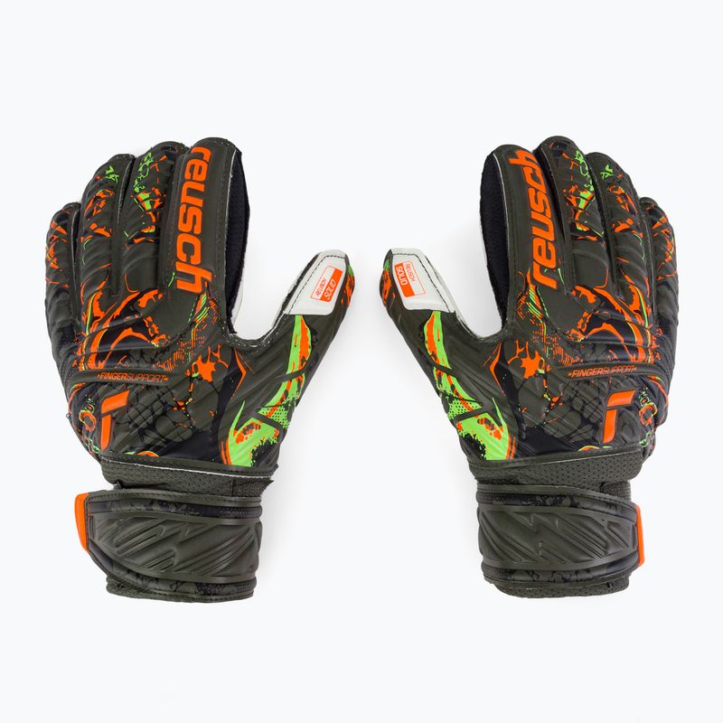 Mănuși de portar pentru copii Reusch Attrakt Solid Finger Support Junior verzi 5372010-5556