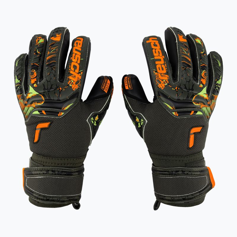 Mănuși de portar Reusch Attrakt Gold X Junior verde-negru 5372055-5555