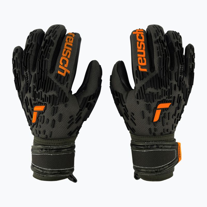 Mănuși de portar Reusch Attrakt Freegel Silver Junior negru-verde 5372035-5555